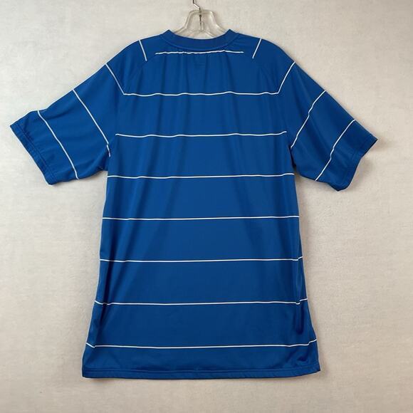 Nike Team Fit Dry Dri Fit Shirt Mens L Blue White Striped Short Sleeve Athletic - Picture 6 of 11